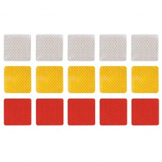 3M reflexní  Diamond grade samolepky  - čtverečky 5 x 5 cm - mix 15 ks